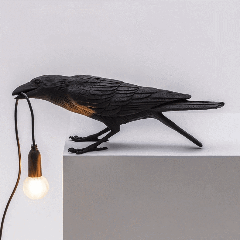 Seletti Bird Lamp Black Playing